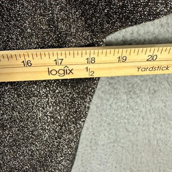 Velvet Sweater Womens S Metallic Black Silver Lurex Silk Blend Party Glam Boho - Picture 4 of 7